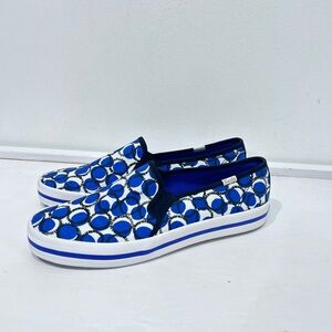 Keds x Kate Spade New York Slip-on Sneaker Blue and White Circle Print Size‎ 8
